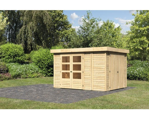 Gartenhaus Karibu Karola 4 inkl. Anbauschrank 319x246 cm natur