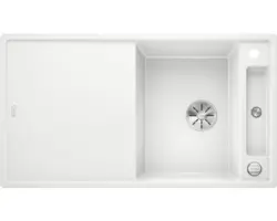 Spüle Blanco Axia III 5 S 510x915 mm mit Esche-Compound-Brückenschneidbrett weiß