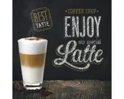 Glasbild Enjoy Latte 30x30 cm GLA1009