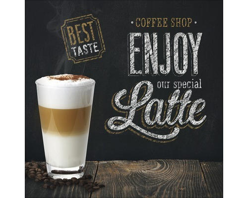 Glasbild Enjoy Latte 50x50 cm GLA1009