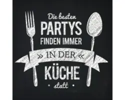 Glasbild Küchenpartys 20x20 cm GLA1637