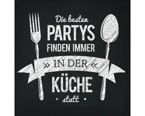 Glasbild Küchenpartys 20x20 cm GLA1637