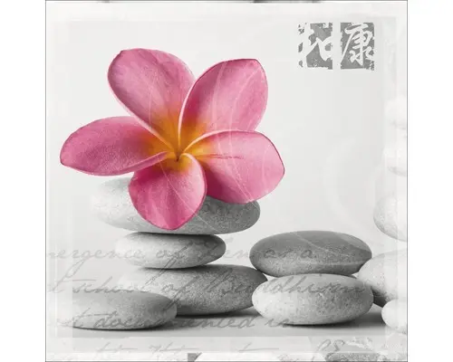 Glasbild Wellness Flowery II 20x20 cm GLA361