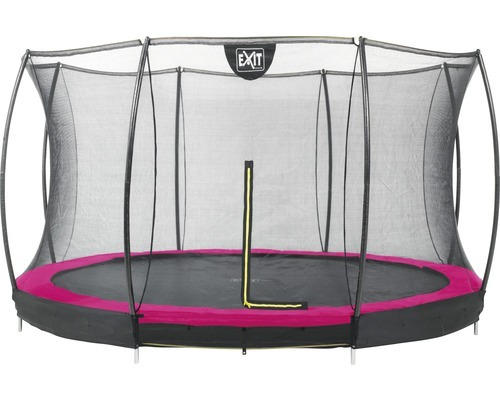 Trampolin EXIT Silhouette Ground 366 + Netz rosa