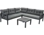 Hornbach Loungeset Elba Aluminium 5-Sitzer 3-teilig anthrazit matt