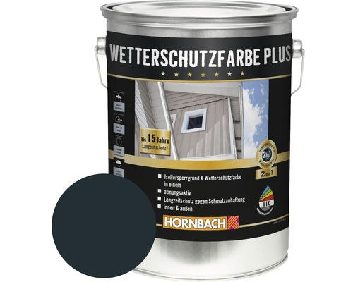 HORNBACH Holzfarbe Wetterschutzfarbe Plus anthrazit 5 l