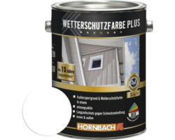 HORNBACH Holzfarbe Wetterschutzfarbe Plus weiß 2,5 l