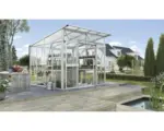 Hornbach Gewächshaus Vitavia Aphrodite 7800 Einscheibensicherheitsglas/ Hohlkammerplatten 3/10 mm 275x270 cm Aluminium