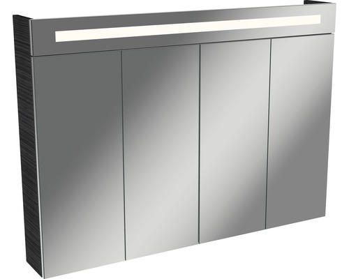 LED-Spiegelschrank Fackelmann Lino 4-türig 110x78,5 cm braun