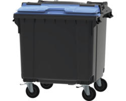 4-Rad Abfall- und Wertstoffbehälter MGB 1100l Split Lid grau/grau/blau