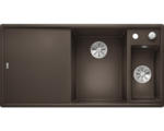 Hornbach Spüle Blanco Axia III 6 S rechts 510x1000 mm mit Esche-Compound-Brückenschneidbrett cafe