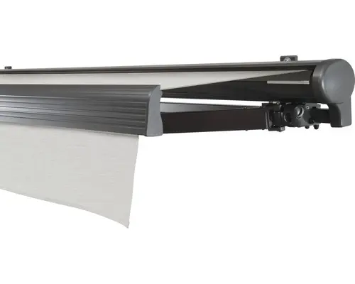 SOLUNA Halbkassettenmarkise Comfort 6x3,5 Stoff Dessin U190 Gestell DB703 dunkelgrau Antrieb rechts inkl. Kurbel