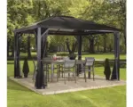 Hornbach Pavillon SOJAG Verona 10x14 mit Moskitonetz 413 x 288 cm anthrazit