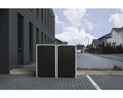 Mülltonnenbox HIDE Kunststoff 139,4x80,7x115,2 cm schwarz