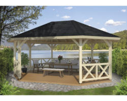 Pavillon Palmako Betty mit Geländer 25,0 m² 617 x 467 cm cm natur