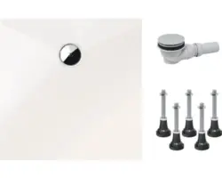 Extraflaches Duschwannen-Set Schulte Plan D21402804 120x120x3,5 cm weiß