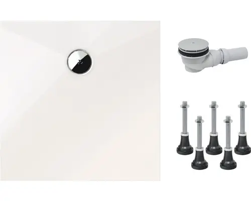 Extraflaches Duschwannen-Set Schulte Plan D21402804 120x120x3,5 cm weiß