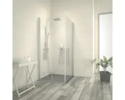 Drehtür für Seitenwand Schulte Garant 800x2000 mm Anschlag links Echtglas Klar hell alu-natur