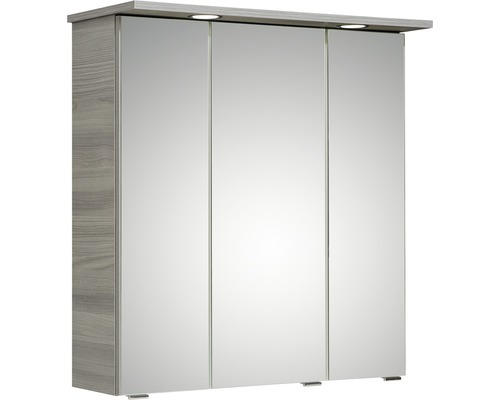 LED-Spiegelschrank Pelipal Heidelberg 3-türig 65x20x72 cm grau