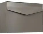 Hornbach MEFA Briefkasten Stahl pulverbeschichtet BxHxT 430x312x178 mm Letter 111 Beigegrau RAL 7006 semimatt ohne Namensschild mit Klappe