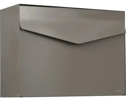 MEFA Briefkasten Stahl pulverbeschichtet BxHxT 430x312x178 mm Letter 111 Beigegrau RAL 7006 semimatt ohne Namensschild mit Klappe