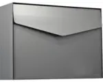 Hornbach MEFA Briefkasten Stahl pulverbeschichtet BxHxT 430x312x110 mm Letter 112 Basaltgrau RAL 7012 semimatt ohne Namensschild mit Klappe