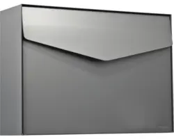 MEFA Briefkasten Stahl pulverbeschichtet BxHxT 430x312x110 mm Letter 112 Basaltgrau RAL 7012 semimatt ohne Namensschild mit Klappe