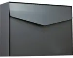 Hornbach MEFA Briefkasten Stahl pulverbeschichtet BxHxT 430x312x110 mm Letter 112 Anthrazitgrau RAL 7016 semimatt ohne Namensschild mit Klappe