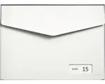 Hornbach MEFA Briefkasten Stahl pulverbeschichtet BxHxT 430x312x178 mm Letter 113 Reinweiß RAL 9010 semimatt mit Namensschild + Klappe