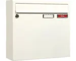 Hornbach MEFA Briefkasten Stahl pulverbeschichtet BxHxT 370/330/100 mm Sonate 132 Verkehrsweiß RAL 9016 glänzend mit 2 Namensschildern + Klappe