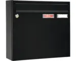 Hornbach Briefkasten MEFA Sonate 132 BxHxT 370x330x100 mm pulverbeschichtet mit 2 Namensschildern tiefschwarz RAL 9005 matt
