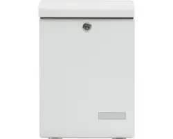 Briefkasten MEFA Lento 135 BxHxT 270x405x118 mm pulverbeschichtet mit 1 Namensschild verkehrsweiß RAL 9016