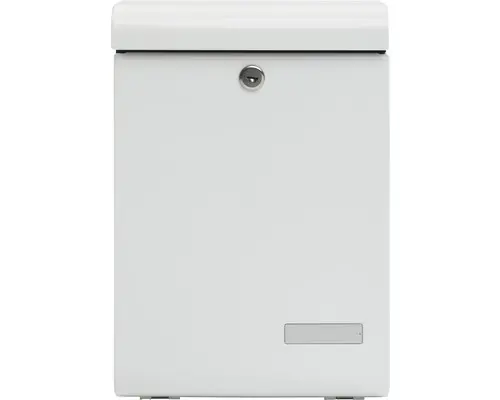 Briefkasten MEFA Lento 135 BxHxT 270x405x118 mm pulverbeschichtet mit 1 Namensschild verkehrsweiß RAL 9016