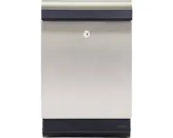 MEFA Briefkasten Edelstahl/gebürstet BxHxT 323/492/194 mm Penguin 303 schwarz mit Zeitungsfach