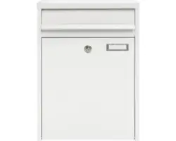 Briefkasten MEFA Piano 350 BxHxT 345x470x170 mm pulverbeschichtet mit 1 Namensschild verkehrsweiß RAL 9016 glänzend