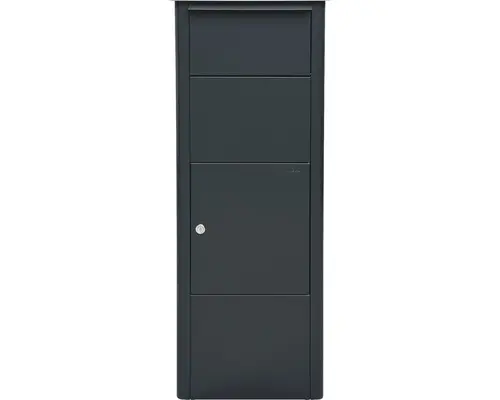 MEFA Paketbriefkasten Stahl pulverbeschichtet BxHxT 409/1021/326 mm Beech 457 Anthrazitgrau RAL 7016 Entnahme vorne