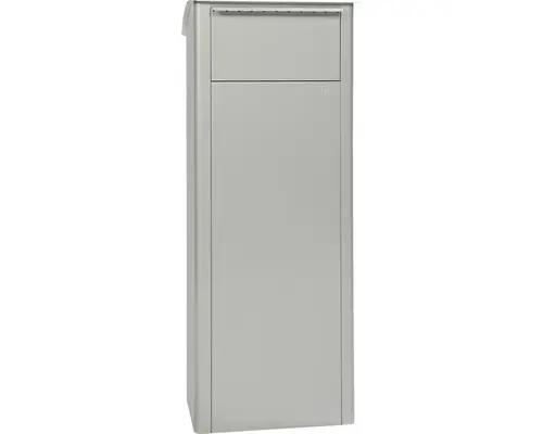 MEFA Paketbriefkasten Stahl pulverbeschichtet BxHxT 409/1021/326 mm Beech 458 Weißaluminium RAL 9006 Entnahme hinten