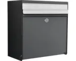 Hornbach MEFA Paketbriefkasten Edelstahl pulverbeschichtet BxHxT 375/380/200 mm Fuga 460 Basaltgrau RAL 7012 mit Klappe Entnahme vorne