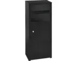 Hornbach MEFA Paketbriefkasten Stahl pulverbeschichtet BxHxT 352/952/200 mm Rowan 471 Tiefschwarz RAL 9005 Struktur mit Klappe Entnahme vorne