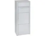 Hornbach MEFA Paketbriefkasten Stahl pulverbeschichtet BxHxT 352/952/200 mm Rowan 471 Weißaluminium RAL 9006 mit Klappe Entnahme vorne