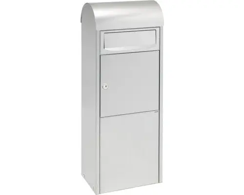 MEFA Paketbriefkasten Stahl verzinkt BxHxT 368/1029/228 mm Ash 475 Verzinkt mit Klappe Entnahme vorne