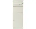 Hornbach MEFA Paketbriefkasten Stahlblech pulverbeschichtet BxHxT 402/1091/310 mm Maple 661 Reinweiß RAL 9010 semimatt Entnahme vorne 2-fach mit Namensschild