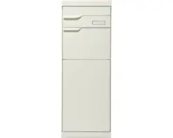 MEFA Paketbriefkasten Stahl pulverbeschichtet BxHxT 402/1094/310 mm Etna 772 Grauweiß RAL 9002 Entnahme hinten 2-fach mit Namensschild