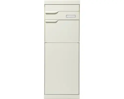 MEFA Paketbriefkasten Stahl pulverbeschichtet BxHxT 402/1094/310 mm Etna 772 Grauweiß RAL 9002 Entnahme hinten 2-fach mit Namensschild