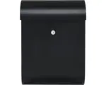 Hornbach MEFA Briefkasten Stahl pulverbeschichtet BxHxT 365/510/180 mm Quartz 825 Tiefschwarz RAL 9005 Struktur Entnahme vorne