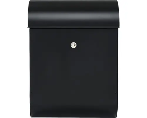 MEFA Briefkasten Stahl pulverbeschichtet BxHxT 365/510/180 mm Quartz 825 Tiefschwarz RAL 9005 Struktur Entnahme vorne