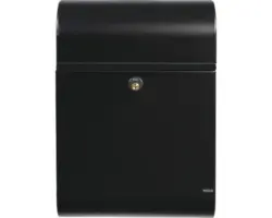 MEFA Briefkasten Stahl pulverbeschichtet BxHxT 330/480/150 mm Opal 840 Tiefschwarz RAL 9005 Struktur Entnahme vorne