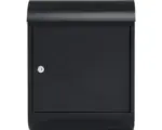Hornbach MEFA Briefkasten Stahl pulverbeschichtet BxHxT 340/430/150 mm Topaz 842 Tiefschwarz RAL 9005 Struktur Entnahme vorne