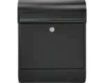 Hornbach MEFA Briefkasten Briefkasten Stahl pulverbeschichtet BxHxT 350/450/150 mm Ruby 866 Tiefschwarz RAL 9005 glänzend Entnahme vorne mit Klappe + Zeitungsrolle