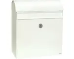 Hornbach MEFA Briefkasten Briefkasten Stahl pulverbeschichtet BxHxT 365/425/180 mm Jade 870 Verkehrsweiß RAL 9016 Entnahme vorne mit Klappe